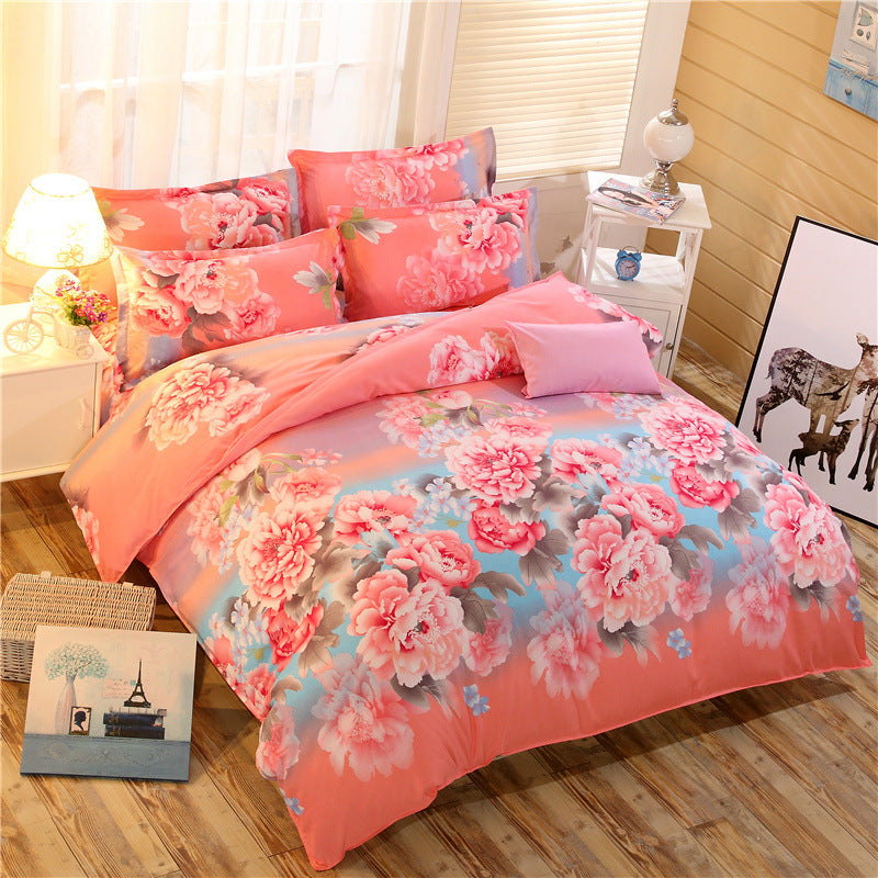Cashmere cotton bedding set in soft neutral fabric, neatly arranged for a cozy bedroom display