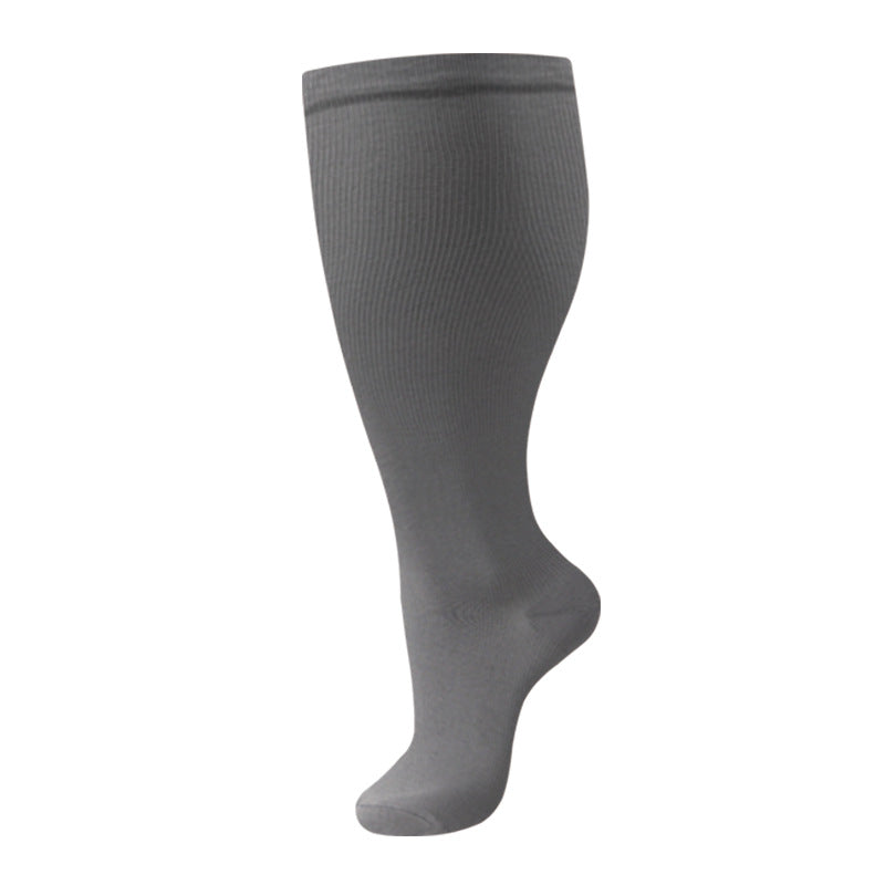 Plus-size nylon compression socks for men and women, designed as comfortable nurse socks