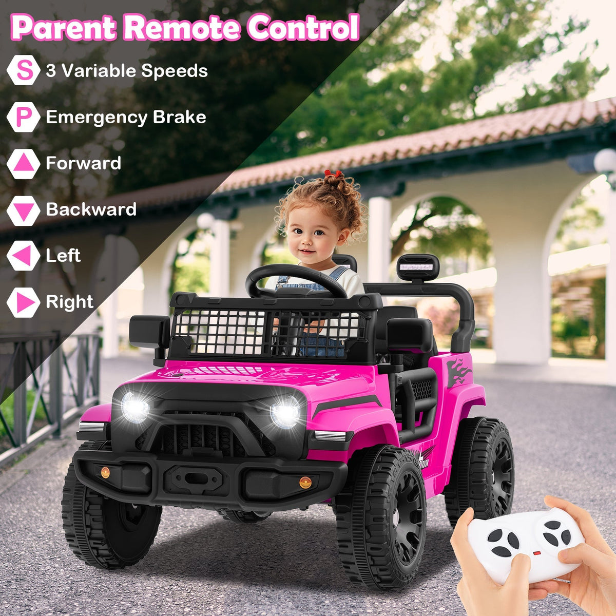 12V electric ride-on truck for kids by GBruno Store, featuring realistic design and battery-powered mobility.