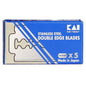 Kai stainless steel double edge razor blades, 5-count pack, featuring sharp blades for close shaving from Pasteur Pharmacy.