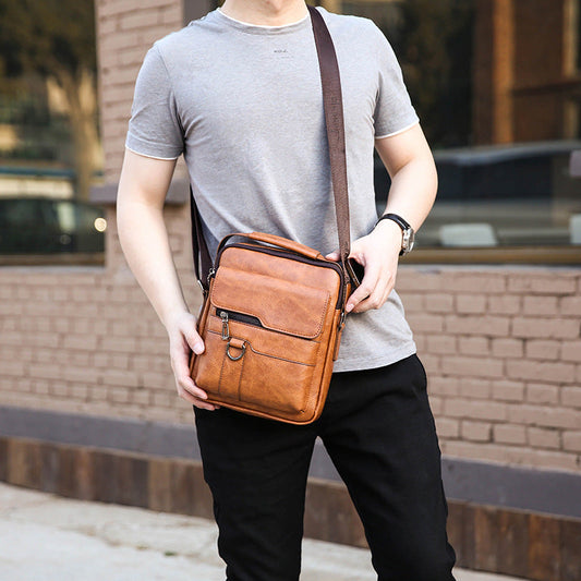 Casual men's crossbody document small backpack in a compact everyday design