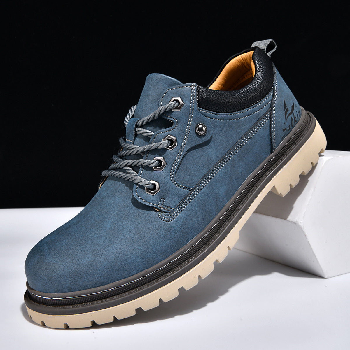 British-style work boots for men in a rugged leather design