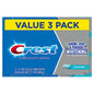 Crest Baking Soda Whitening Toothpaste 3-pack featuring white tubes with blue accents and BACKUPMYFILESNOW® branding.