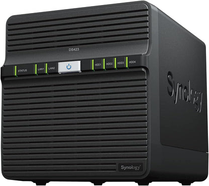 Synology DS223 2-bay diskless NAS for home and office backup, file centralization, data protection, and property monitoring.