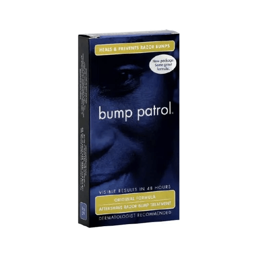 Pasteur Pharmacy Bump Patrol After Shave Bump Treatment 2 oz, original formula, in a small white bottle with a pump dispenser.