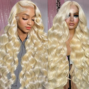 613 13x6 Lace Front Wig Human Hair 200 Density 613 Lace Front Wig Human Hair 32 Inch Body Wave Blonde Wig Human Hair - BACKUPMYFILESNOW