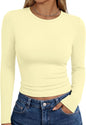 Trendy Queen women's long sleeve T-shirt featuring fall fashion Y2K style in a basic, trendy design for women.