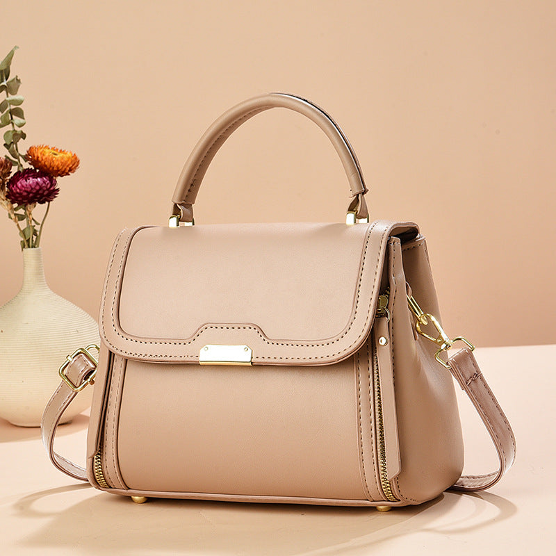 Solid-color single-shoulder crossbody bag, versatile stylish design with adjustable strap