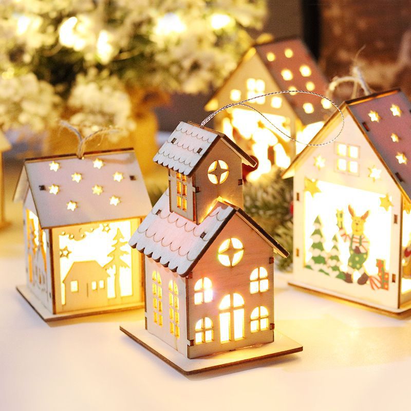 Luminous Christmas wood decoration with lights by My Store