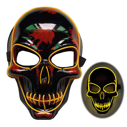 LED glow Halloween skeleton mask with a scary skull design and illuminated details