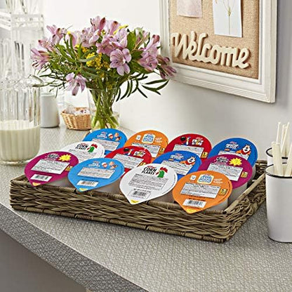 Kellogg's breakfast cereal cups variety pack with 96 single-serving 1.13oz cups of assorted cereals in colorful packaging