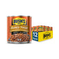 Canned Bush's Best Maple Cured Bacon Baked Beans, 16 oz, pack of 12, with baked beans featuring bacon and maple flavor.