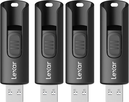 BACKUPMYFILESNOW® Lexar A30E USB 3.2 Gen 1 flash drive 32GB 3-pack, showing red and black USB drives with USB connectors.