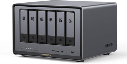UGREEN DXP4800 Plus 4-bay NAS device for families and small teams, with multiple drives and connectivity ports.