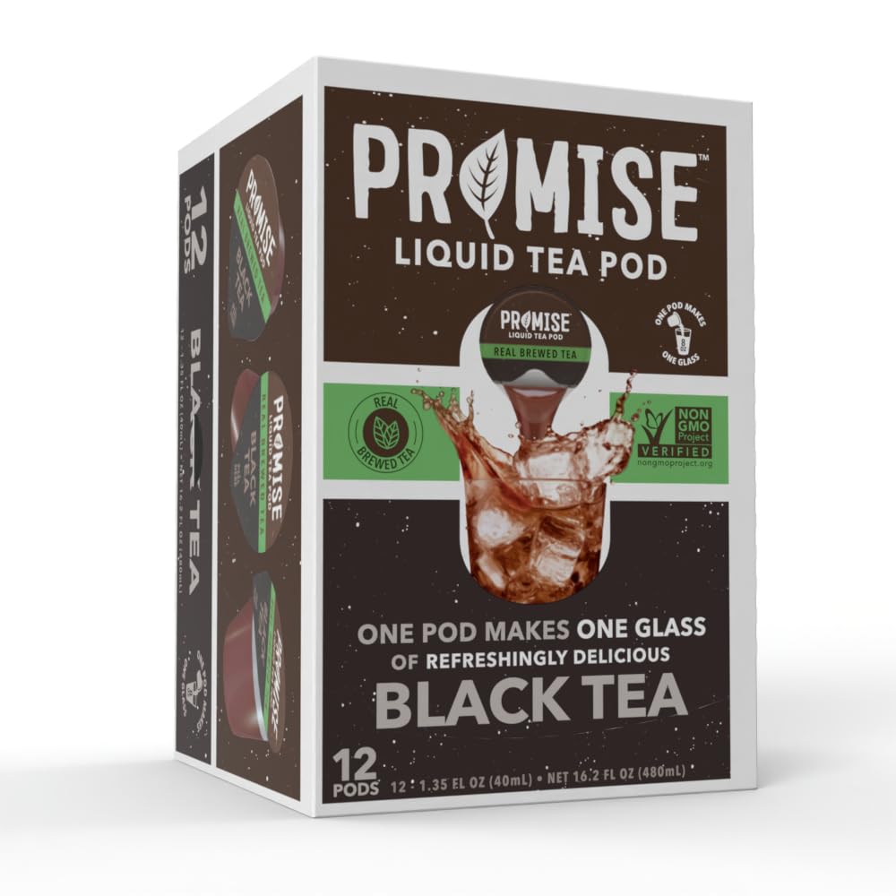 Java House Promise Real Brewed Black Tea bottle showing dark tea liquid in a clear plastic bottle.