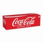 Coca-Cola Cherry soda soft drink cans, 12 fl oz, 12-pack, featuring red cans with Coca-Cola branding and cherry flavor labels.