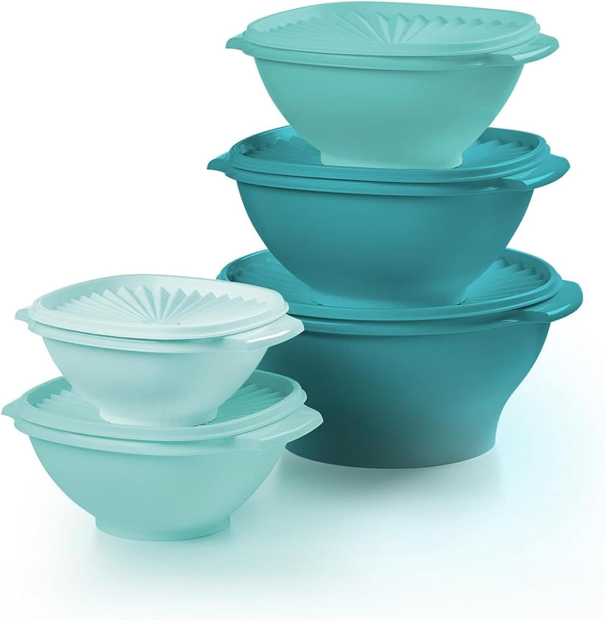 Tupperware Heritage 36-piece set of vintage pastel food storage containers with 18 containers and 18 lids.