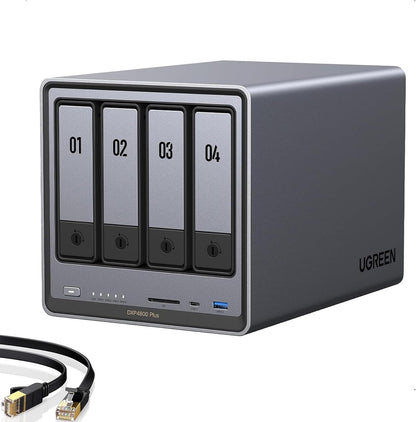 UGREEN DXP4800 Plus 4-bay NAS network storage device for families, creators, and small teams with multiple drive bays.