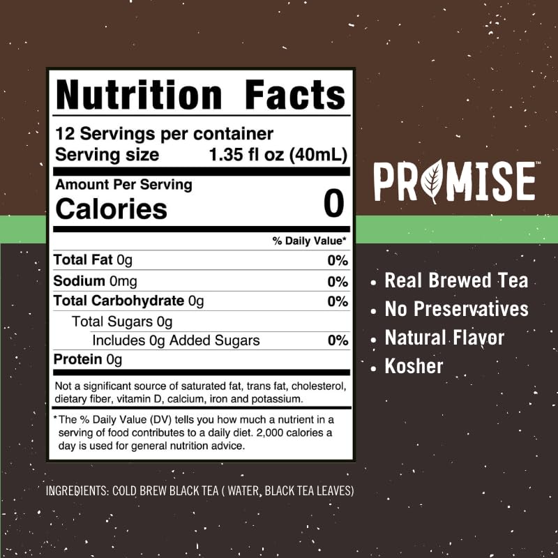 Java House Promise Real Brewed Black Tea in a clear glass, showcasing dark tea liquid with ice and lemon slices.