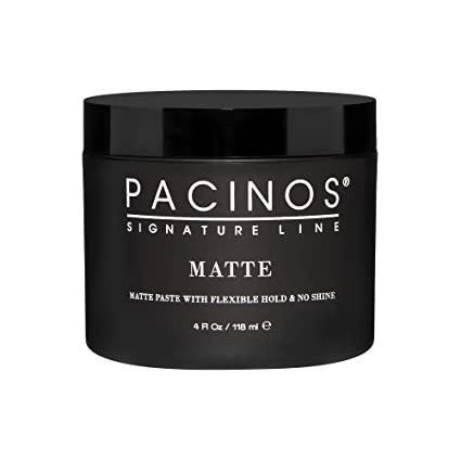Pacinos Matte Styling Paste in 4 oz jar, natural hair styling paste with matte finish by Pasteur Pharmacy, shown in container.