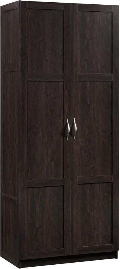 White Sauder Select Storage Cabinet with shelves for pantry or kitchen organization