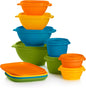 Tupperware Heritage 36-piece vintage pastel food storage container set with 18 containers and 18 lids, perfect for organized kitchen storage.