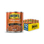 Canned Bush's Best Maple Cured Bacon Baked Beans in 16 oz can, showing baked beans with bacon and maple glaze.