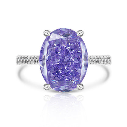 Female casual Papalacha high-carbon diamond ice flower ring with a versatile floral design