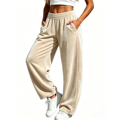 Women's sporty-casual wide-leg pants