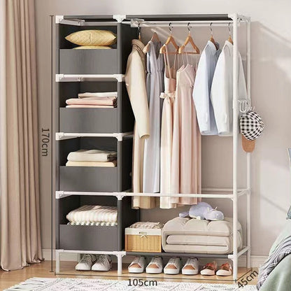 Simple assembly bedroom wardrobe for home storage furniture