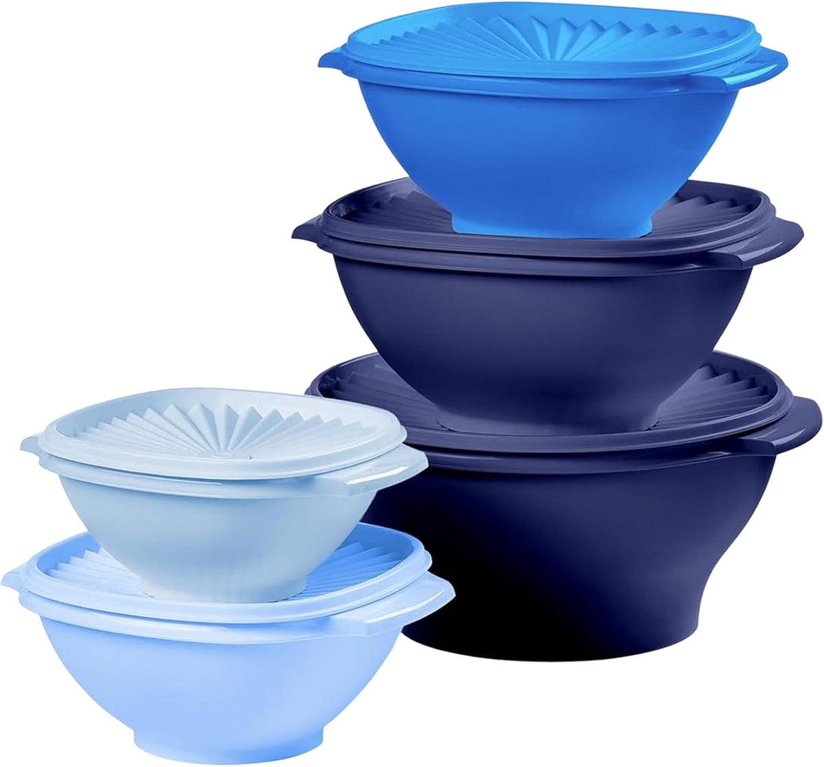 Tupperware Heritage 36-piece vintage pastel food storage containers set with 18 containers and 18 lids stacked neatly.