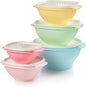 Tupperware Heritage 36-piece vintage pastel food storage containers with lids, including 18 containers and 18 lids for kitchen organization.