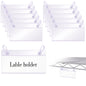 Snap-On Label Holders for Wire Baskets, 1.4 Inch Height, Clear (40 Count)