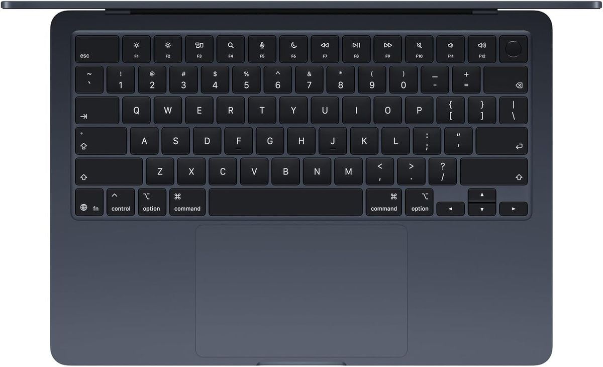 Apple MacBook Air 13-inch laptop with M5 chip, Liquid Retina display, Midnight color, slim design, and Touch ID.