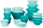 Tupperware Heritage 36-piece vintage pastel food storage containers set with 18 containers and 18 lids in assorted colors.