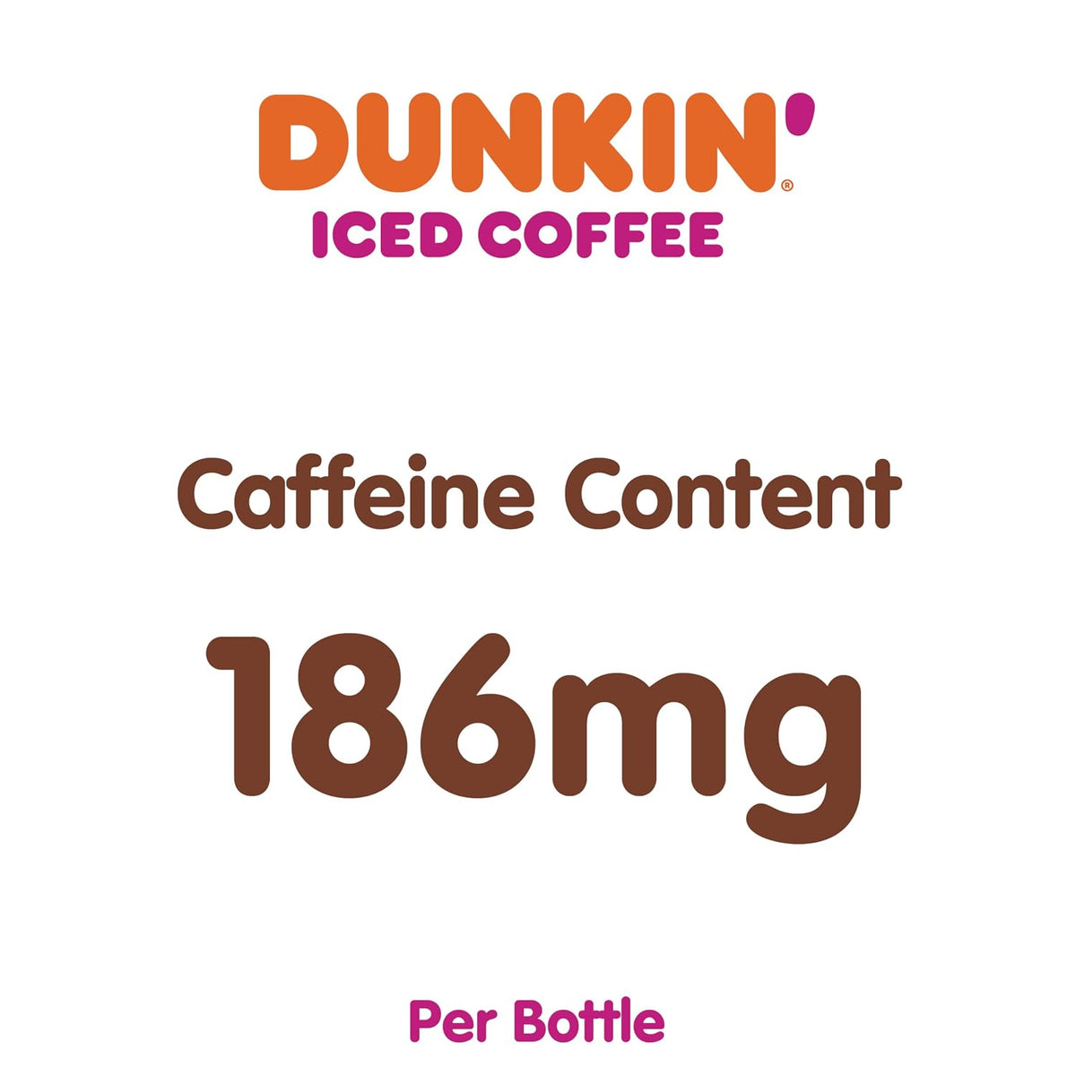 Dunkin' Mocha Iced Coffee in 13.7 fl oz bottles, packed in a 12-pack, with a dark coffee and chocolate flavor label.