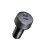 Anker PowerDrive III Duo USB-C car charger with two USB-C ports for fast device charging in a vehicle.