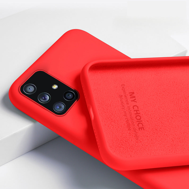 Samsung liquid silicone phone case in smooth black protective cover close-up