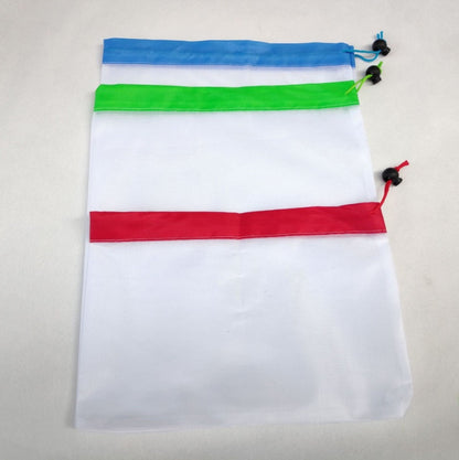 Fruit and vegetable multi-functional splicing beam mouth mesh bag suit combination, assorted pieces displayed