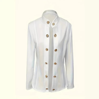 Stylish Slim-fit Double-breasted Blazer With Long Sleeves