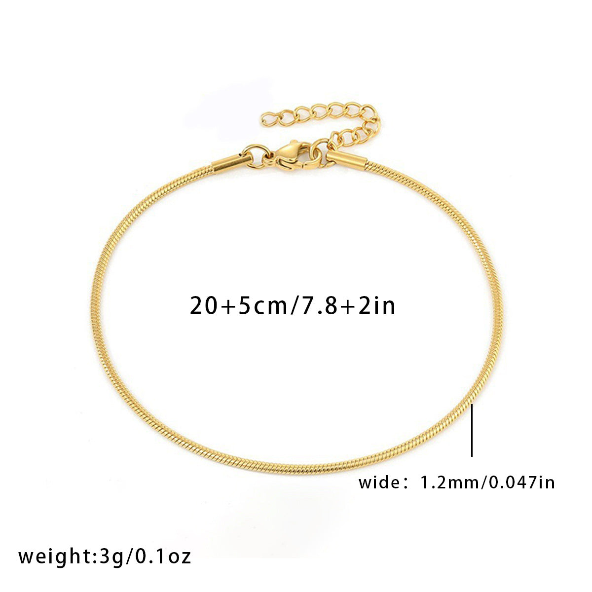 Women's fashion stainless steel anklets displayed together in assorted designs