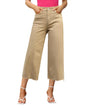 GRAPENT Women's Khaki Wide-Leg Capri Jeans