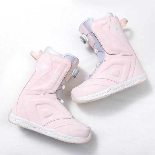 Upgraded men's and women's ski boots by My Store, black design with durable buckles and padded lining
