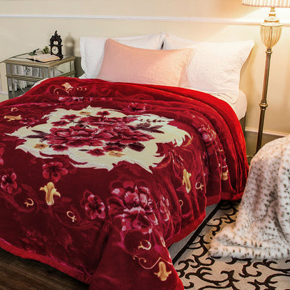 Flannel blanket student single dormitory quilt sheet with a soft, textured surface and cozy bedding design
