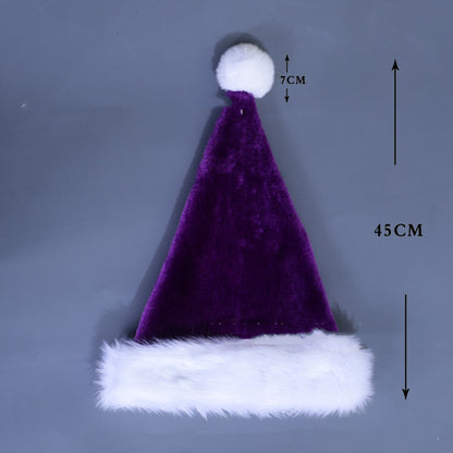 Red plush Christmas hat decoration with soft fabric and festive holiday design