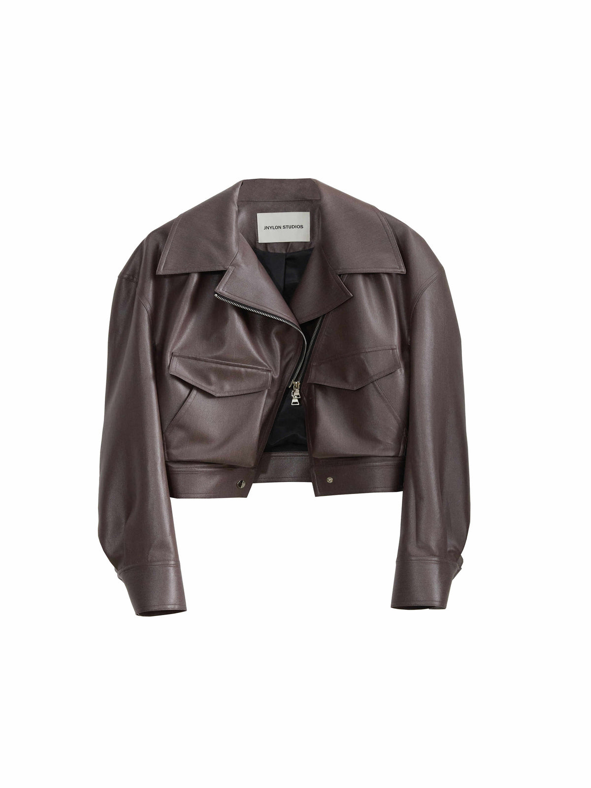 Handsome loose PU leather jacket coat in a sleek, casual design