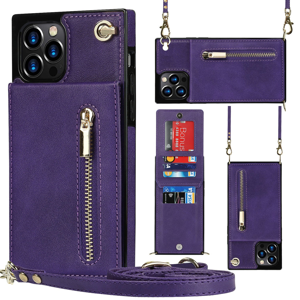 Zipper phone case crossbody with adjustable strap and zip closure, My Store brand