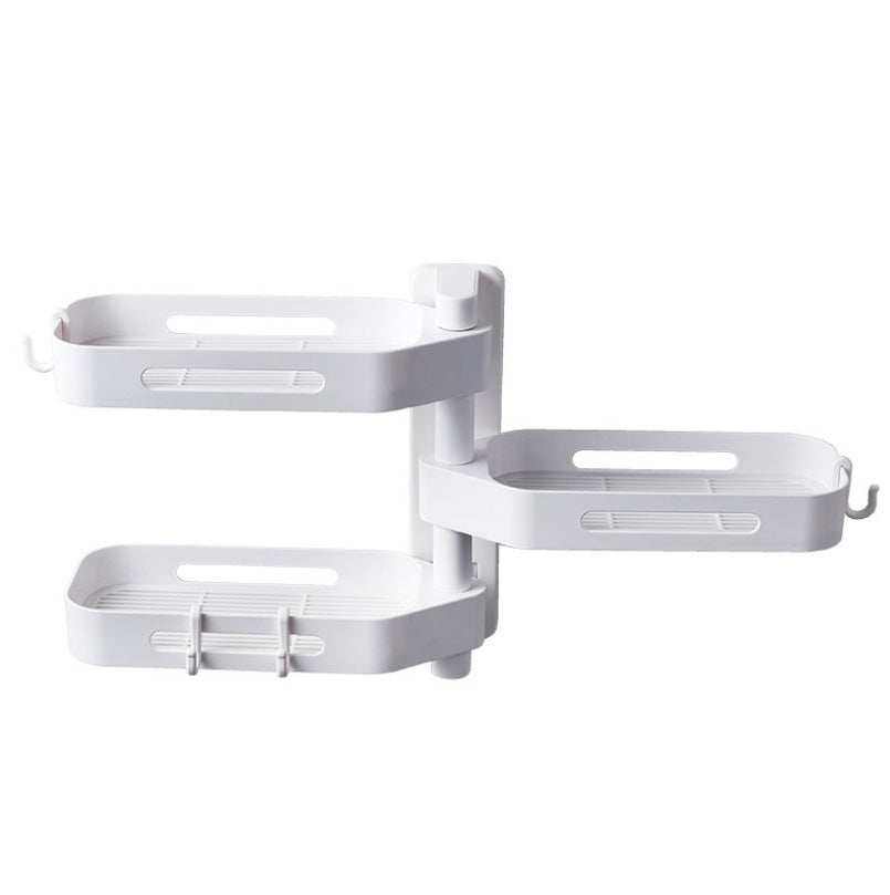Rotating wall-mounted plastic storage box for kitchen, bathroom, or toilet debris, punch-free design