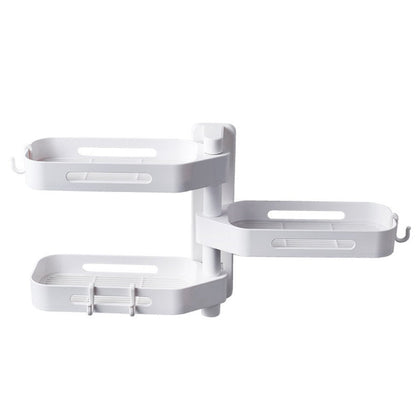 Rotating wall-mounted plastic storage box for kitchen, bathroom, or toilet debris, punch-free design