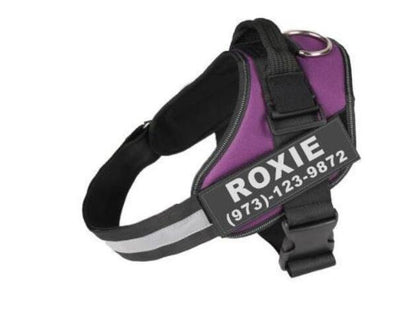 Personalized reflective breathable no-pull dog harness vest with adjustable straps and patch for small to large dogs